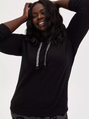 Torrid Fleece Embellished Drawstring Hoodie 3X
